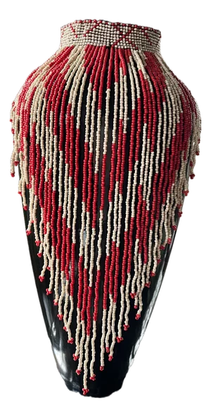 1990s Vintage Maasai-Style Beaded Tribal Bib Necklace