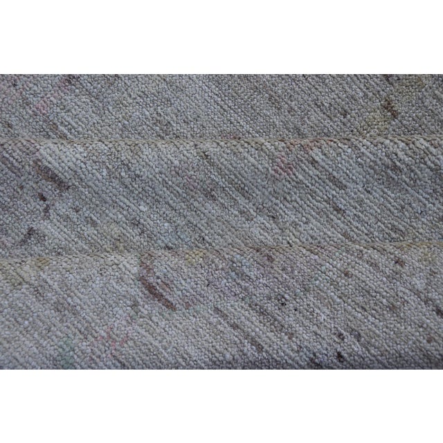 Modern Hand-Knotted Muted Tribal Rug in Wool With Sub-Geometric Design 5'1 X 6'9 For Sale - Image 12 of 12