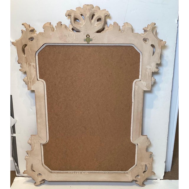 Tan Beautifully Carved Weathered Gilt Wood Mirror For Sale - Image 8 of 9