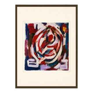 American Picnic — 1962 Abstract Impasto Painting by Walter Amrus | Framed American Modernist Artwork For Sale