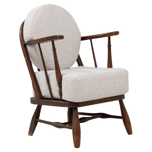 20th Century English Wooden Armchair With Upholstered Seat And Back For Sale - Image 15 of 18