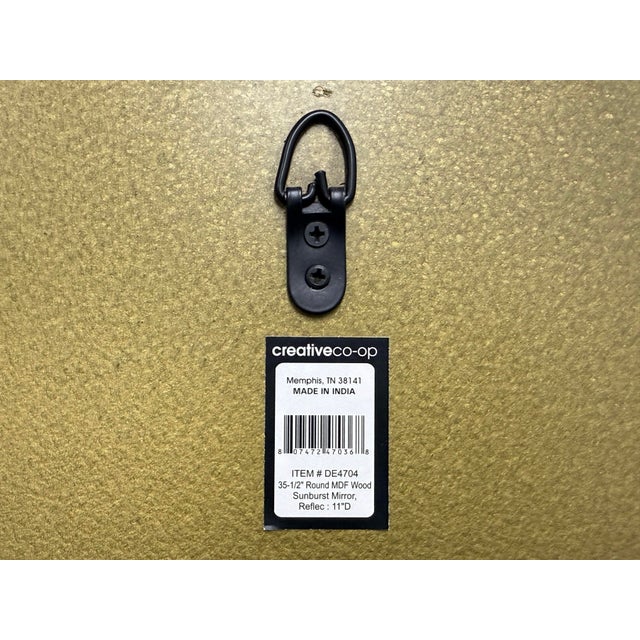 Creative Co-Op Wood Sunburst Mirror For Sale - Image 12 of 12