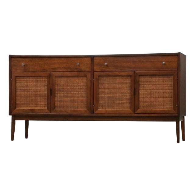 Refinished Walnut Mid Century Credenza by Jack Cartwright for Founders For Sale