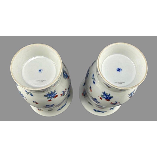 1940s Japanese Floral & Butterfly Vases (Occupied Japan) - A Pair For Sale In New York - Image 6 of 9