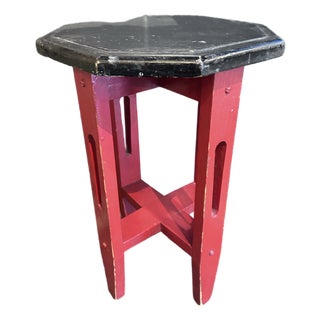 1910s Red and Black Octagon Table For Sale