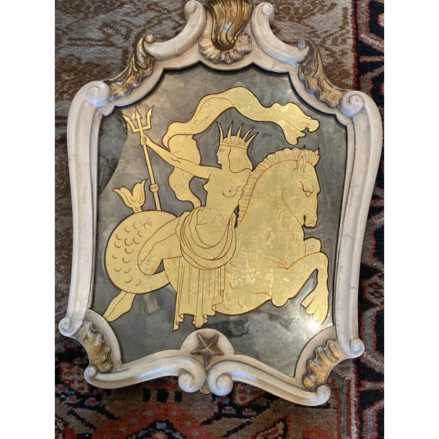 This is one in a spectacular suite of six rare Maison Jansen exquisitely stylized wall mirrors of the most versatile...