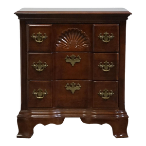 Late 20th Century Universal Furniture Cherry Traditional Style Blockfront 26" Three Drawer Nightstand 605-355