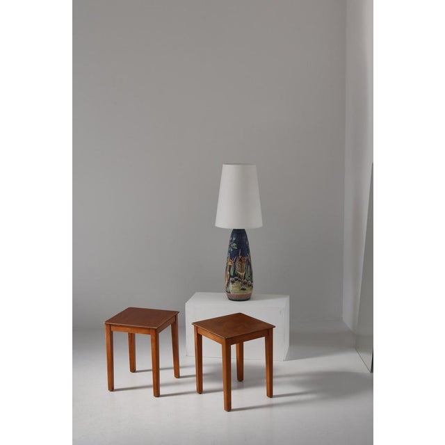 Large Scandinavian Modern Ceramic Table Lamp attributed to Ulla Winblad, Sweden, 1960s For Sale - Image 16 of 17