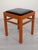 Vintage Orange Pouf in Black Faux Leather, 1950s For Sale - Image 12 of 12