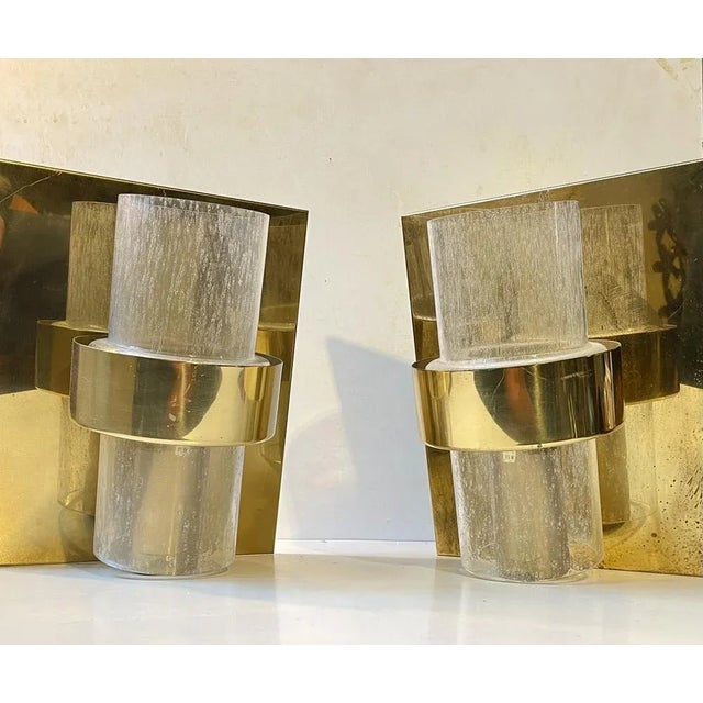 Mid-Century Modern Scandinavian Modern Maritime Brass Sconces by Jonas Hidle for Høvik Verk, 1970s, Set of 2 For Sale - Image 3 of 11