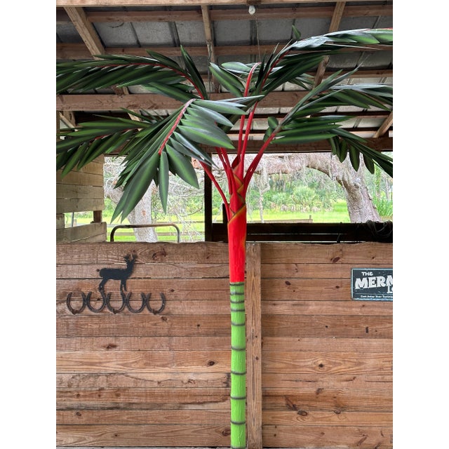 Monumental Coastal Canvas Lipstick Palm Tree Chairish