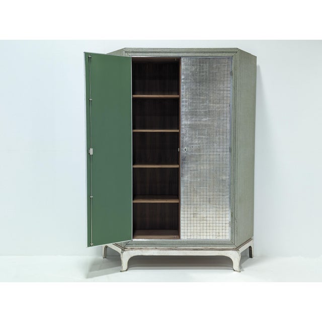 Vintage Silver Textured Wardrobe For Sale - Image 14 of 18
