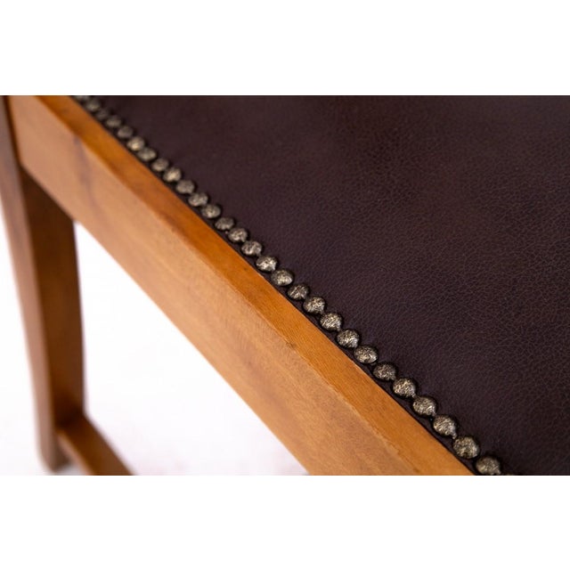 Brown Vintage Polish Art Deco Chairs, 1940s, Set of 6 For Sale - Image 8 of 10