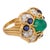 French Vintage Emerald Sapphire Diamond 18k Yellow Gold Cocktail Ring, Size 6.5 For Sale - Image 4 of 7