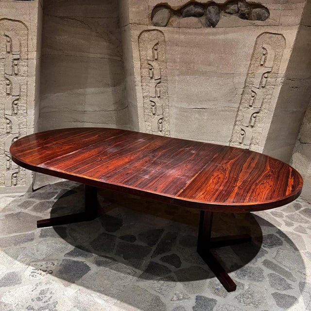 1970s Dyrlund Scandinavian Modern Extendable Rosewood Dining Table Denmark For Sale - Image 10 of 12