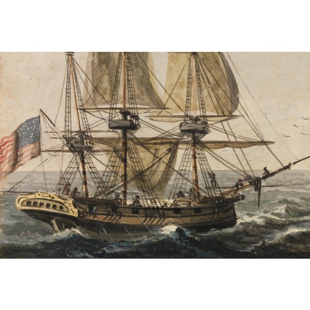 Antique Maritime Ship Study, Newfoundland Coast Scene, Coastal Nautical Art Print, 36" × 24" For Sale In Buffalo - Image 6 of 8