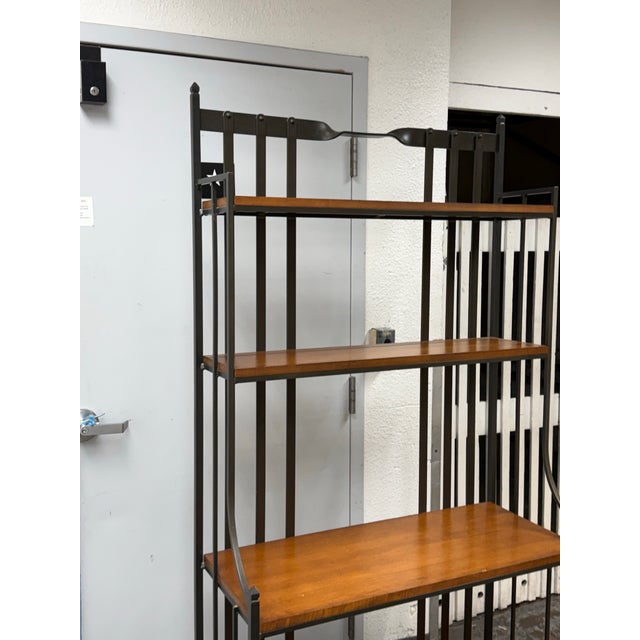 Industrial Iron + Wood Four-Tier Étagère For Sale - Image 4 of 12