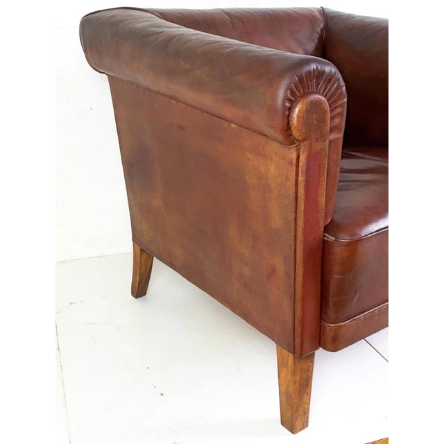 Sofa and Armchairs in Leather Uphostestery, 1920s, Set of 3 For Sale - Image 16 of 18