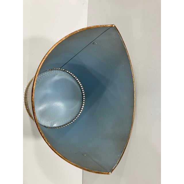 This tole waste basket was never used! It features lion head handles, antique glaze, & applied floral decals H 13 W 10.5 D...