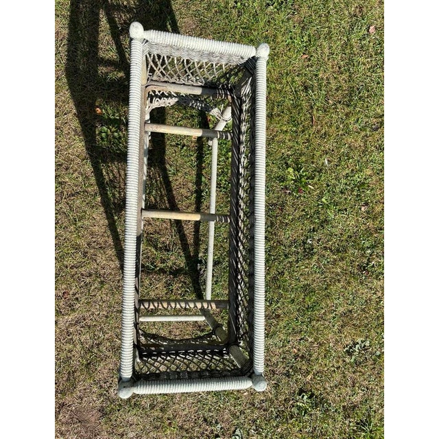 Light Green Antique Wicker Plant Stand For Sale - Image 8 of 12
