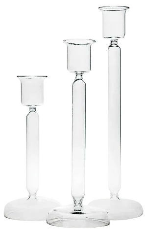 Luna Candleholders in Clear Blown Glass by Aldo Cibic for Paola C., Set of 3