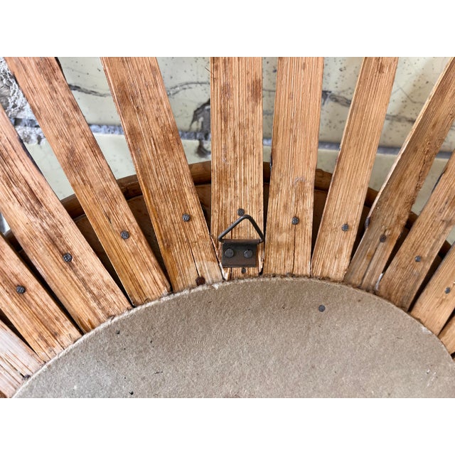 Sunburst Mirror in Bamboo, 1960 For Sale - Image 6 of 7