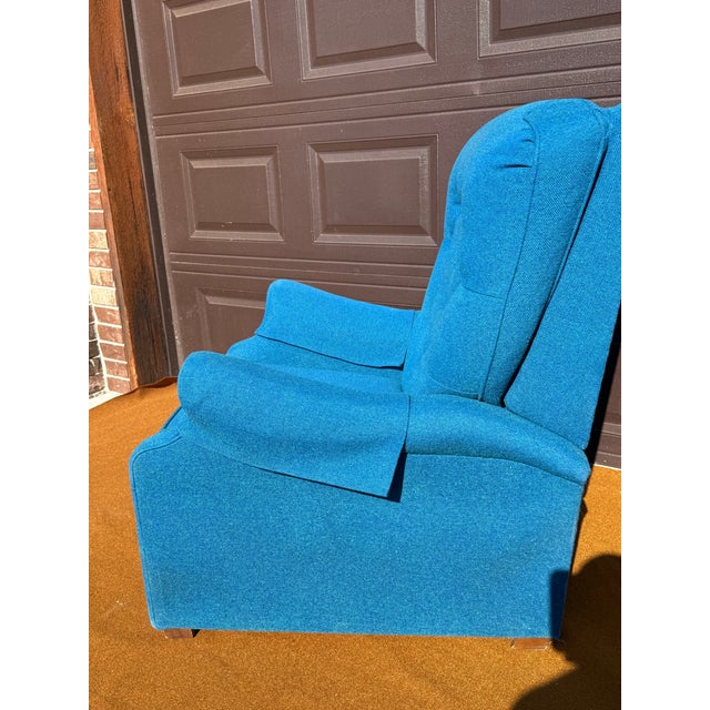 Mid-Century Modern Vintage Tv Strato Lounger Recliner by Futorian in Peacock Blue For Sale - Image 3 of 9