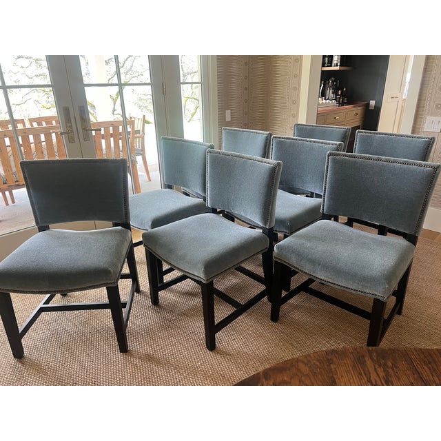 Custom Lee Industries Dining Chairs in Mohair - Set of 8 For Sale - Image 9 of 12