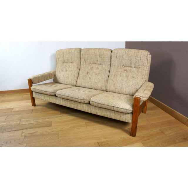 1980s Vintage Scandinavian Sofa in Pine, 1970s For Sale - Image 5 of 8