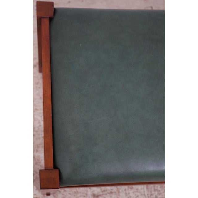 Stickley Mission Cherry Leather Bench For Sale - Image 11 of 16