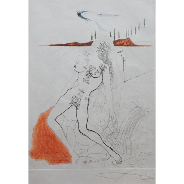 ARTIST: Salvador Dali TITLE: Poems Secrets Nude at The Fountain MEDIUM: Etching SIGNED: Hand Signed PUBLISHER: Editions...