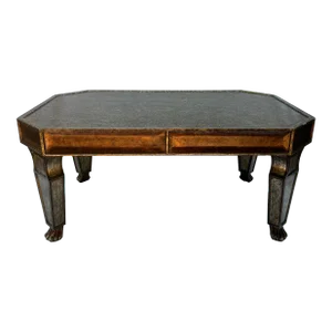 Silver and Gold Hollywood Regency Wood Coffee Table