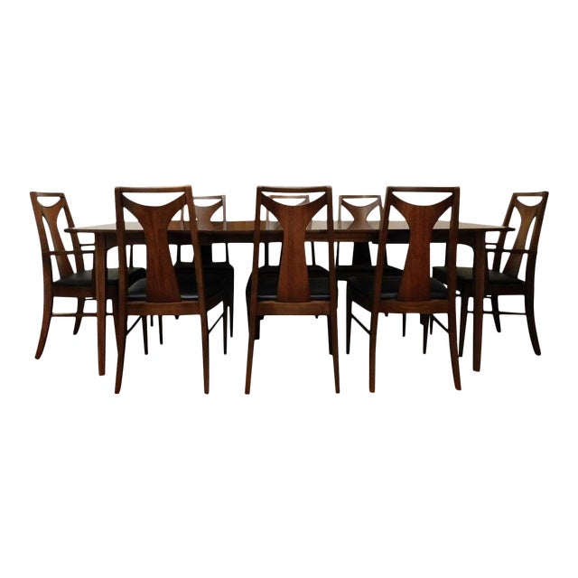 Mid Century Modern Kent Coffey Perspecta Dining Table 8 Chairs