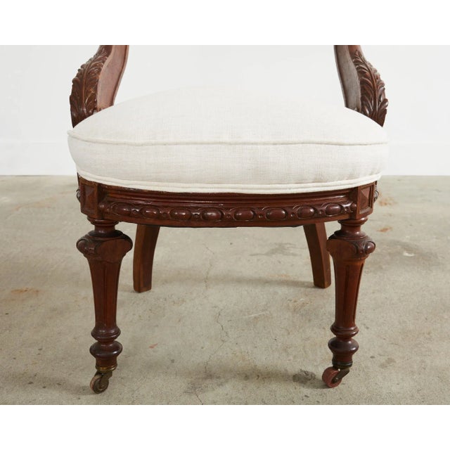 Off-white Pair of English Regency Period Mahogany Cock Fighting Chairs For Sale - Image 8 of 13