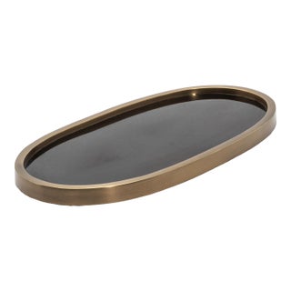 Oval Tray in Pen Shell With Bronze Patina Brass by Kifu Paris For Sale
