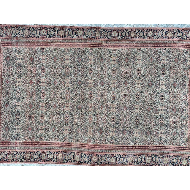 Wonderful antique fine seneh rug with pretty decorative and very fine design of symbols and stylized flowers and...