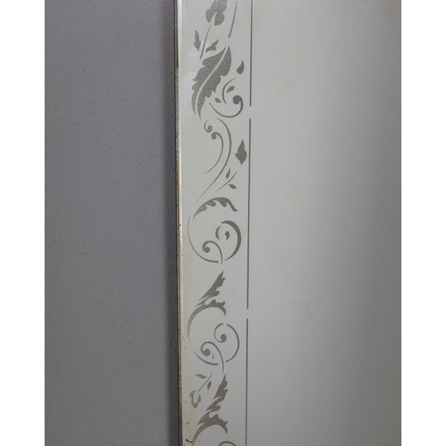 Gold Vintage Wall Mirror in Decorated Glass, Italy, 1940s For Sale - Image 8 of 13