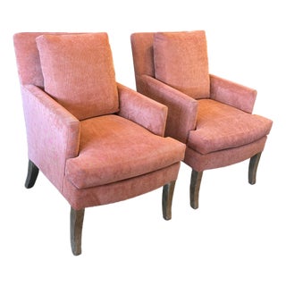 Patricia Edwards Nob Hill Rose Pink Lounge Chairs, Pair For Sale