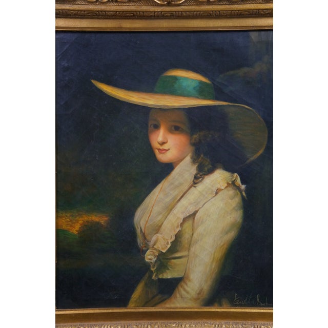 Late 20th Century Lavinia Bingham Countess Spencer Portrait Oil Painting After Sir Joshua Reynolds For Sale - Image 4 of 10