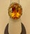 20 Carat Natural Oval Citrine Cocktail Ring in 14 Karat Yellow Gold, Estate For Sale - Image 10 of 18