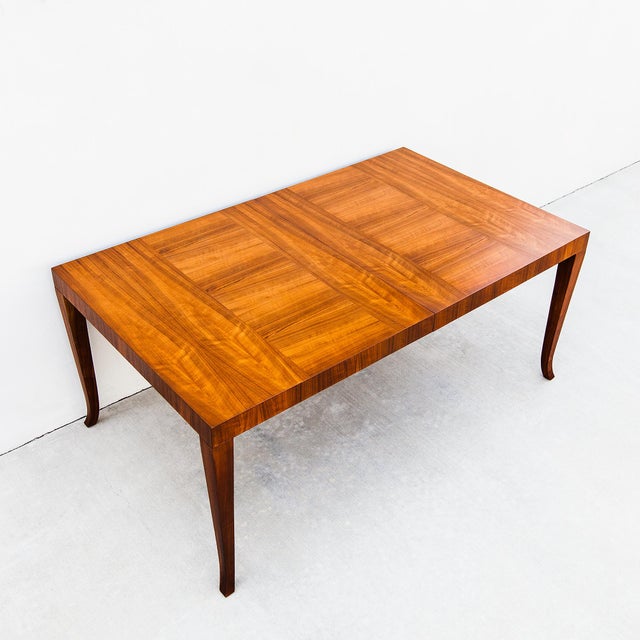 Mid-Century Modern Restored 1950s T. H. Robsjohn-Gibbings for Widdicomb Walnut Dining Table For Sale - Image 3 of 15
