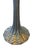 Glass Late 20th Century Art Nouveau Style Stained Glass Table Lamp With Floral Shade & Cast Leaf Base For Sale - Image 7 of 7