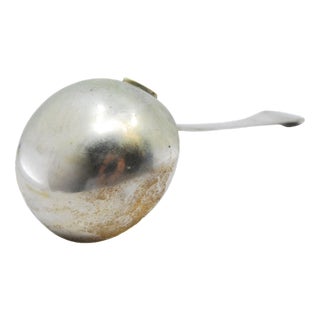 Silver Soup Ladle with Crimped and Embossed Handle For Sale