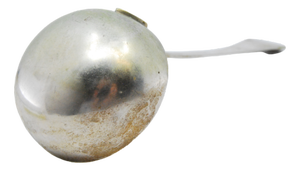 Silver Soup Ladle with Crimped and Embossed Handle