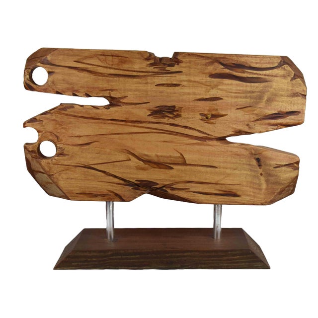 Elevate your tabletop or mantel with this striking contemporary abstract sculpture. Hand-carved from a single slab of...