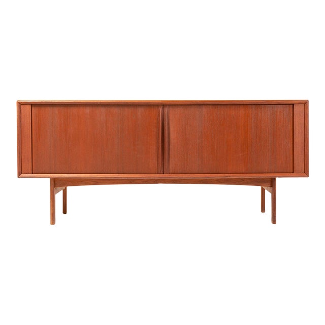 Bernard Pedersen & Son Tambour Door Credenza in Teak For Sale