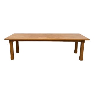 Large Brutalist Dining Table in Oak, 1970s For Sale