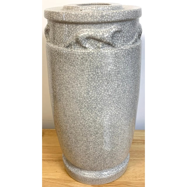 Mid 20th Century French Modern Crackle Glaze Jaguar Motif Vase For Sale - Image 10 of 11