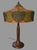 Early 20th Century Early 20th Century Handel Co. Table Lamp With Floral Decorated Reverse Painted Glass Shade For Sale - Image 5 of 12