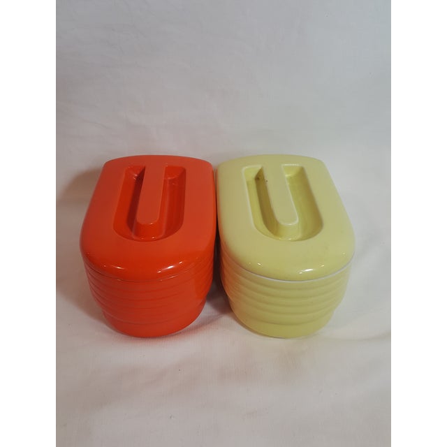 1940s Westinghouse by Hall Ceramic Refrigerator Containers a Pair